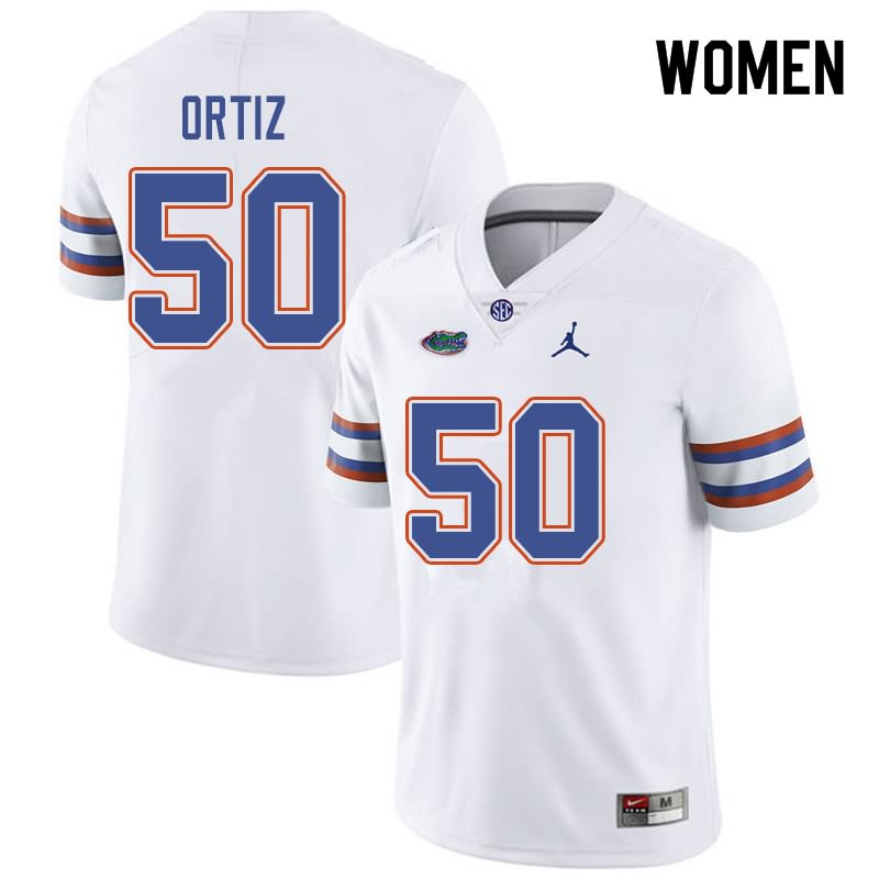 NCAA Florida Gators Marco Ortiz Women's #50 Jordan Brand White Stitched Authentic College Football Jersey WAB0864DG